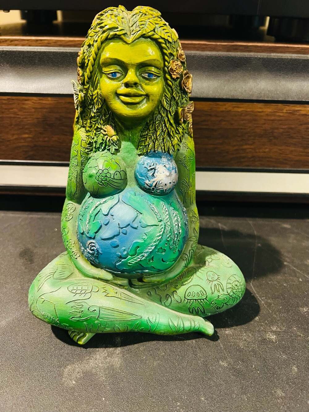 Millennial Gaia Mother Earth Goddess Green 8”Figurine